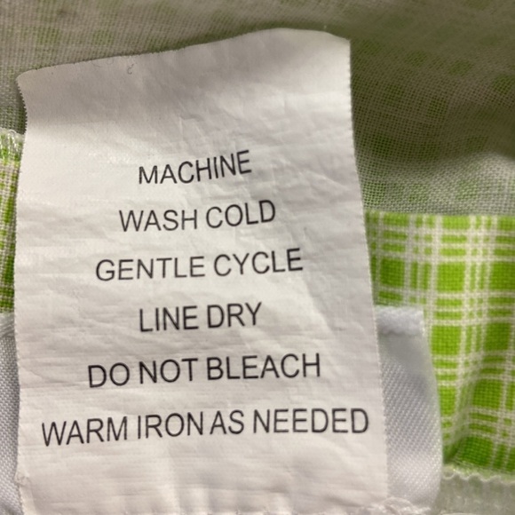 Bonnie Jean Sleeveless Square Neck Green Checkered Cotton Dress Pink Ribbon Trim - Picture 10 of 10